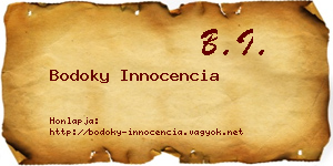 Bodoky Innocencia névjegykártya